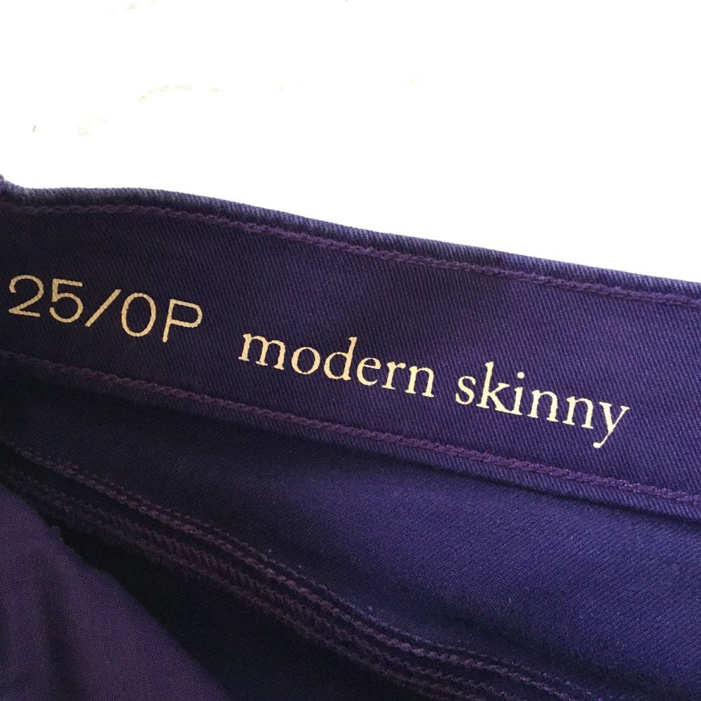 LOFT Modern Skinny Jeans, Plum Purple, Size 25/OP - Picture 7 of 7